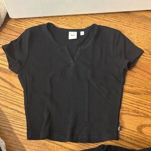 TNA Black Ribbed Tee